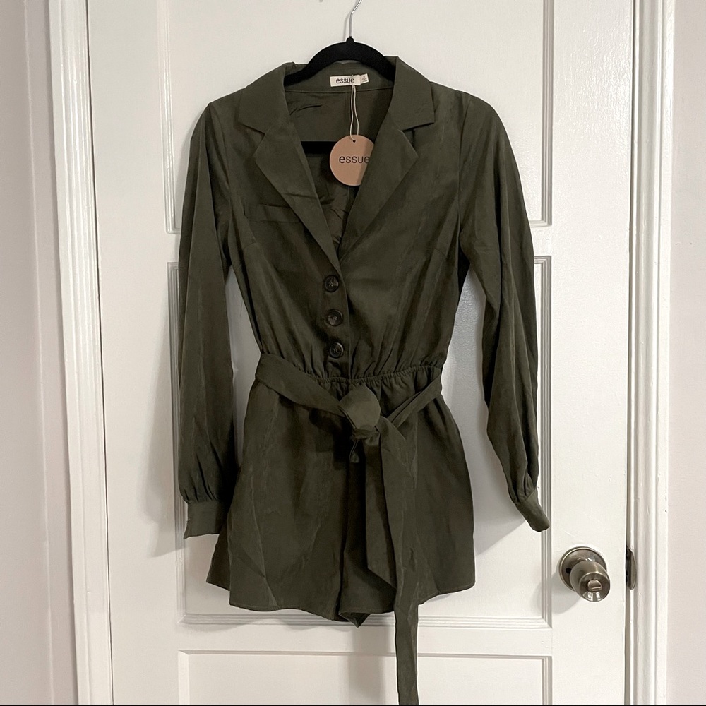 Womens Olive Green Romper